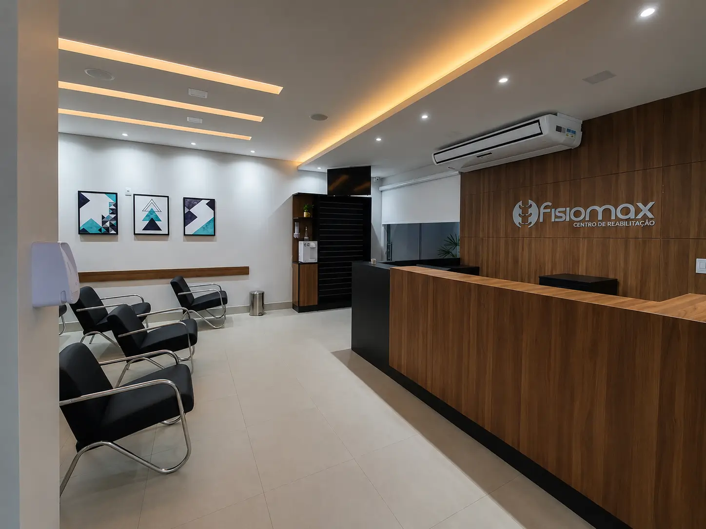 Recepção da clínica Fisiomax